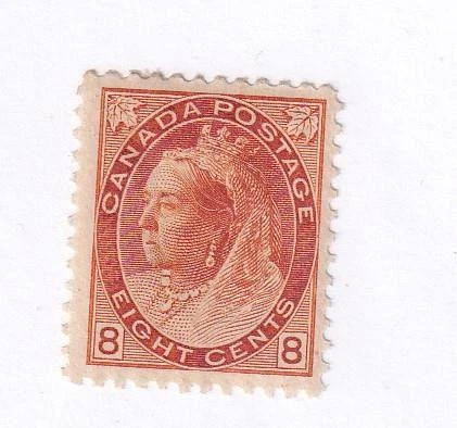 CANADA # 82 MLH QUEEN VICTORIA 8cts NUMERAL ISSUE CAT VALUE $600 (QV1) - Image 1 of 1