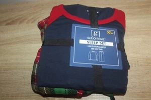 Men’s George Plaid Sleep Set Size XL (40-42) Long sleeve top and PJ pants - Picture 1 of 5