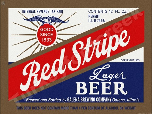 Red Stripe Lager Beer Label 9