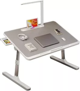 SYAMEET Foldable Laptop Bed Desk Adjustable Table with LED Light & Storage - Picture 1 of 7