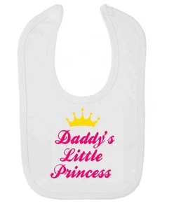 Baby Bib Daddy's Little Princess Funny Fathers Day Gift Dad Clothing Child - Picture 1 of 2