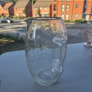 Koloman Moser Crackle Glass Pitcher For Loetz Widow Vienna Secessionist Art 22cm - Picture 1 of 6