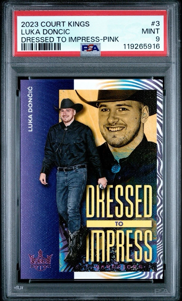 2023 Court Kings Luka Doncic Dressed To Impress PINK /8 PSA 9 - Image 1 of 3