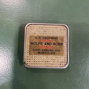 Vtg Barlow Advertising Tape Measure Wolfe And Sons Ramona Ave Montclair - Picture 1 of 6