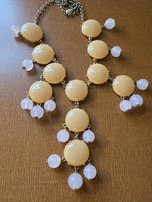 Collar De Colección Firmado ILY Rosa Naranja Burbuja Babero Tono Dorado Declaración Foto 1 de 4