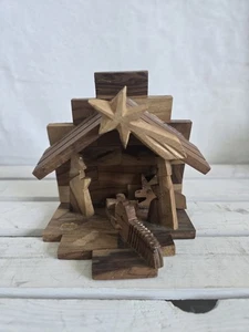 Nativity Scene Christmas Olive Wood Hand Made - see pics and description - Picture 1 of 6