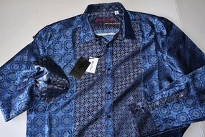 Robert Graham Limited Edition Shirt La Stravaganza Blue Silk  $598  XX-Large 2XL - Picture 1 of 8