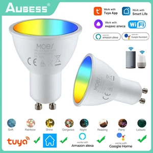 Tuya GU10 WiFi Smart LED Light Bulb RGB+CCT 5W dimmable Lamp Alexa Google Home - Picture 1 of 10