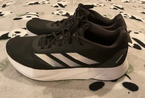 Adidas Duramo Sl Men’s 9 Womens 10.5 Running Shoes Black Striped Logo Active - Picture 1 of 11