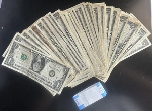 $1 Trinary Lot Of 100 Fancy Serial Number Currency *SEE PICTURES FOR CONDITION* - Picture 1 of 22