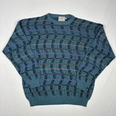 Suéter Vintage Pronto Uomo Para Hombre Mediano 50 Verde Geométrico Estilo Coogi Abuelo Foto 1 de 4