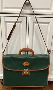 Wunderschöne Vintage Dooney & Bourke Aktentasche Laptop/Messenger Bag aus genarbtem Leder - Bild 1 von 14