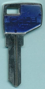 MD-17 KEY BLANK BLUE PLASTIC TOP  - Picture 1 of 1