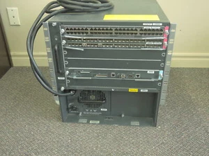 Cisco WS-C6506-E 6 slot chassis with WS-X6748-GE-TX , WS-X6748-SFP ( see des ) - Picture 1 of 4