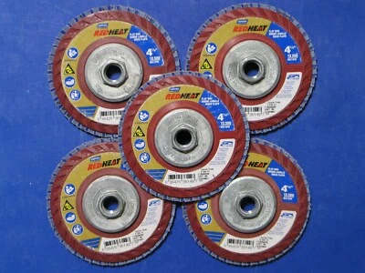 NORTON  RED  HEAT  63642536149  T27  FLAP  DISC  13,300 RPM 4.5" x 5/8" 80: GRIT - Image 1 of 2