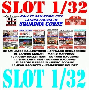 JUEGO CALCOMANÍA RANURA 1/32 RALLYE SAN REMO 1972 LANCIA FULVIA HF LANCIA TEAM (09) - Imagen 1 de 1