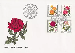 SWITZERLAND 1972 FIRST DAY COVER, FAMOUS ROSES - Picture 1 of 1