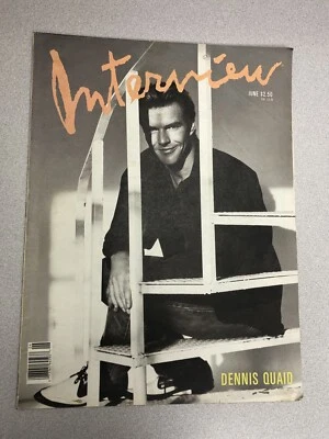 INTERVIEW June 1989 Dennis Quaid Steffi Graf Brian Eno Tarzan Andy Warhol Mag - Image 1 of 4