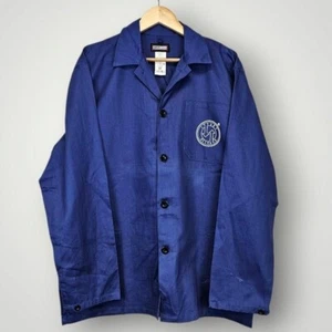 Abrigo de sarga azul de trabajo francés UE Ropa de trabajo artesanal Chaqueta azul L - Imagen 1 de 5