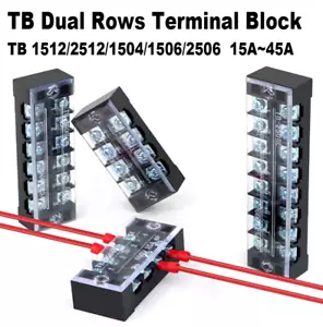 TB Dual Rows Terminal Block Wire Barrier Terminal Strip 1512/2512/1504/1506/2506 - Picture 1 of 30