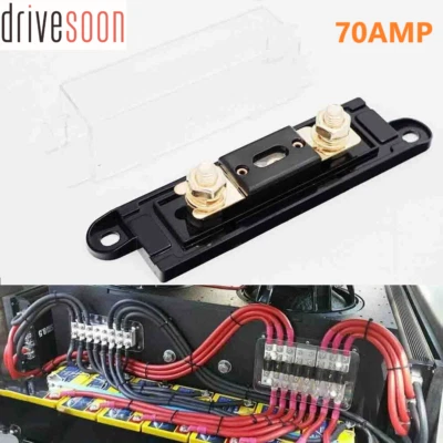 MUELLERSTAR New Car Audio ANL Fuse Holder 0/2/4 Gauge AWG IN & OUT Inline Fuse Block 70 AMP