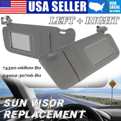 2pc Driver Left Side + Passenger Right Side Sun Visor for 2007-2011 Toyota Camry Foto 1 de 4