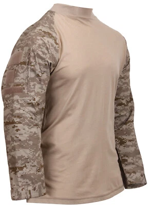Camisa de Combate Airsoft Táctica Camuflada Digital Desert Ligera Base de Paintball Top Foto 1 de 4