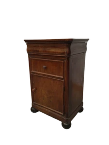 Comodino Luigi Filippo in noce  - metà 800 - mobiletto cappuccino Carlo X - Foto 1 di 12