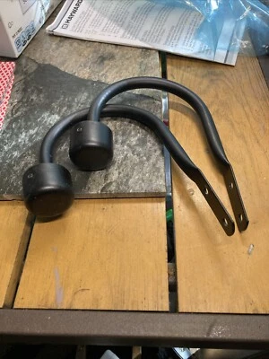 1 Pair of Metal Curtain Hooks Wall Mounted Holdbacks BLACK Drapery Tiebacks - Image 1 of 2