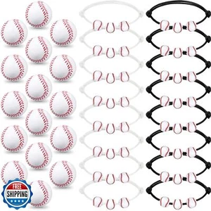 Romooa 32 Pieces Baseball Party Favors Set, 16 Adjustable Baseball Bracelet 1 - Picture 1 of 5