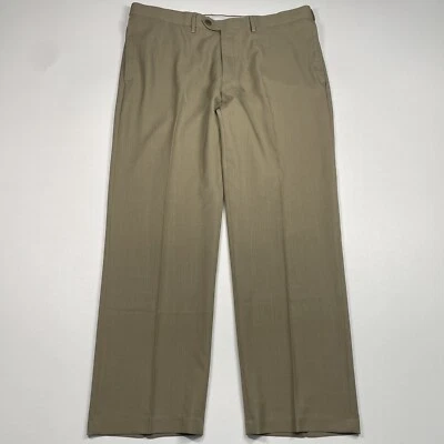 Haggar Pants Men’s 38x30 Brown Performance Dress Trousers MEASURES 39x30 - Image 1 of 4