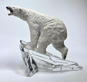 Franklin Mint Lord of the Ice 1986 Crystal Polar Bear Iceberg Crystal Figure - Foto 1 di 22