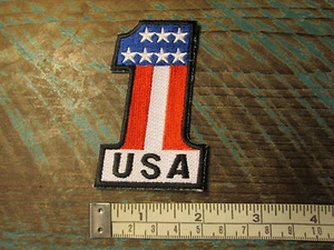 NEW USA NUMBER ONE AMERICAN FLAG RACING PATCH CHEVY TRUCK MOTORCYCLE AMERICA   - Picture 1 of 1