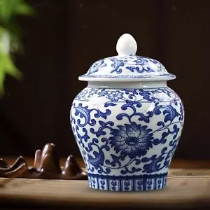 More details for chinese style blue and white porcelain ginger jar tea