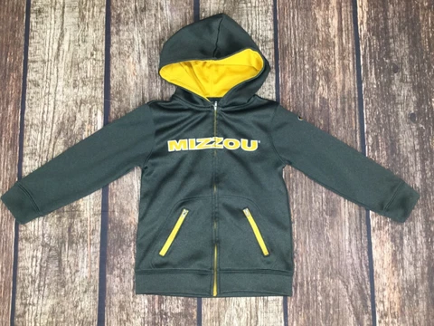 Knights Apparel Mizzou MO Tigers Hooded Full Zip Jacket Childrens Sz M 5/6 EUC Cover