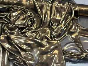 Abito da drappeggio tessuto By The Yard oro metallizzato chiffon poli-seta fluido abbigliamento - Foto 1 di 11