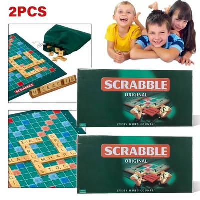 2 PC New & Sealed Original Scrabble Board Game Family Kids Adult Educational Toy - Image 1 of 4