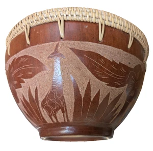 Rinjani Pottery Bowl Hand Crafted On The Island Of Lombok, Indonesia - Picture 1 of 19