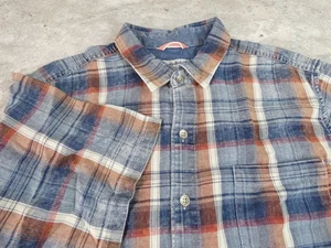 Tommy Bahama Shirt Men XL Blue Chambray Plaid Relaxed Preppy Classic - Picture 1 of 13