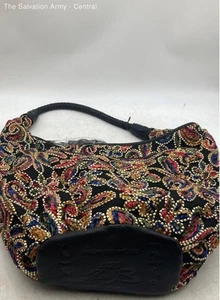 Sharif Womens Multicolor Paisley Embellished Inner Pockets Zipper Hobo Bag - Picture 1 of 7