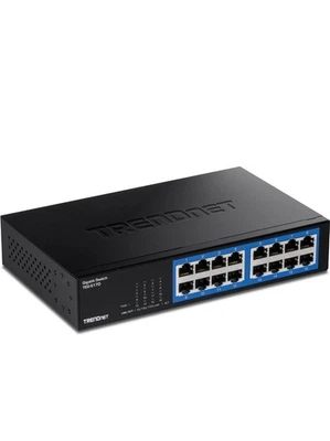 TRENDnet 16-Port Gigabit Desktop Switch, TEG-S17D, 16 x Gigabit RJ-45 Ports. - Image 1 of 4