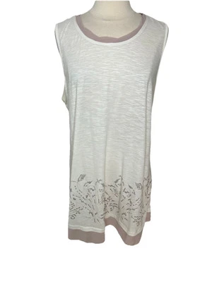 LOGO de Lori Goldstein 3X Vestido sin mangas Columpio Algodón Cuentas Burnout Floral Hada Foto 1 de 4