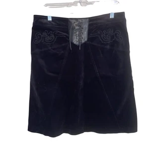 Route 66 Skirt Womens Size 10 Velvet Lace Up Y2K 90s Vintage Cowgirl Western - Picture 1 of 10