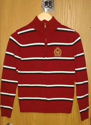 Suéter Pullover American Living Para Hombre Talla Pequeña Rayas Rojas Cremallera Vacaciones... Foto 1 de 4