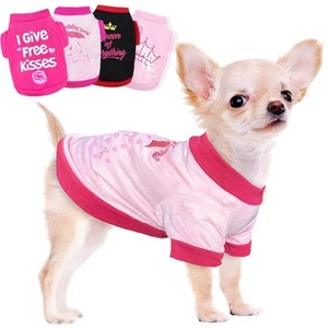 4 Pieces Dog Clothes for Small Dogs Girl Puppy Shirt Cute Soft Breathable Pet... - Picture 1 of 5