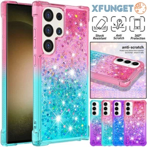 For Samsung S25 S24 S23 S22 S21 S20 FE Ultra S10 Plus Case Liquid Glitter Cover - Picture 1 of 20