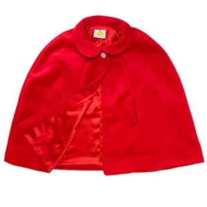G12-The Yellow Lamb, 5Y, 0/s poly cape poncho coat (5 Years,Red) - Picture 1 of 4