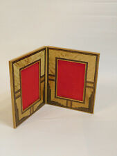 Marquetry Wood Inlay Inlaid 3.5 x 5 Standing Double Picture Frame