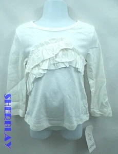 Flapdoodles Shirt Toddler Girls Long Sleeve Off White Sz 24 Months - Picture 1 of 3
