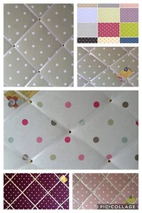 Custom Handmade Pin Memo Notice Photo Cork Memo Board Clarke & Clarke Dotty Spot - Picture 1 of 10